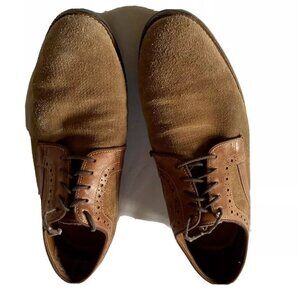 Johnston & Murphy Mens 9W Brown Suede & Leather Wingtip Oxford Dress Shoes